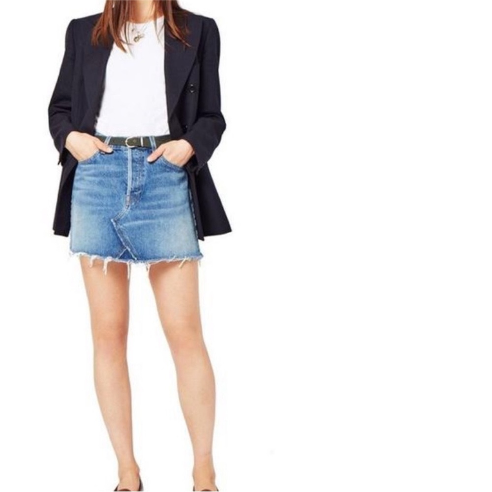Re/Done Blue Denim Skirt